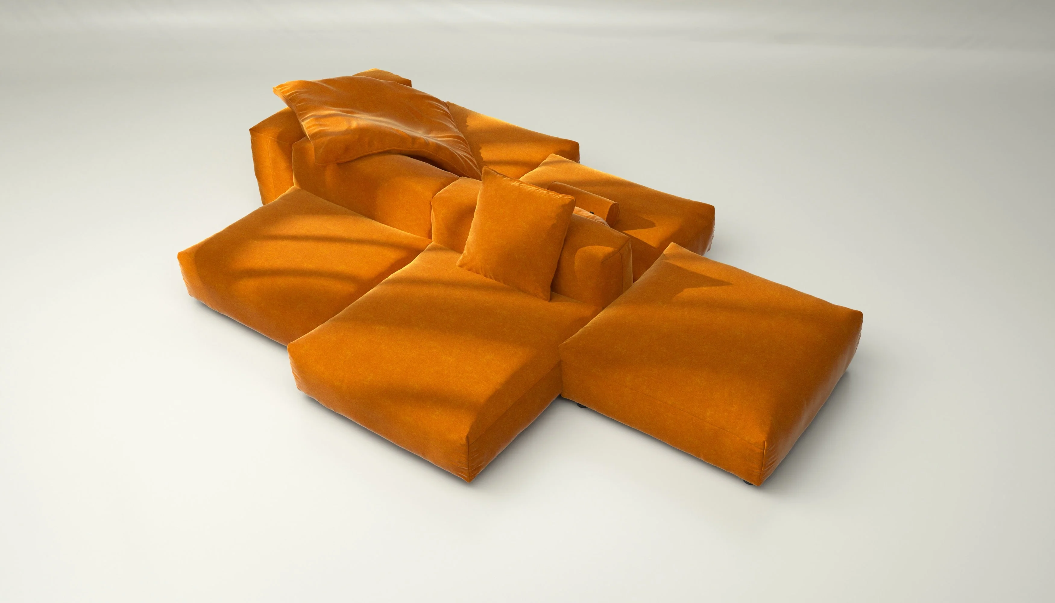 vetsak | Sofa Set 09 - The Island - Suave - Orange Blaze | Modulares Sofa | 7 Sitzer | Sofa Island - Image 3