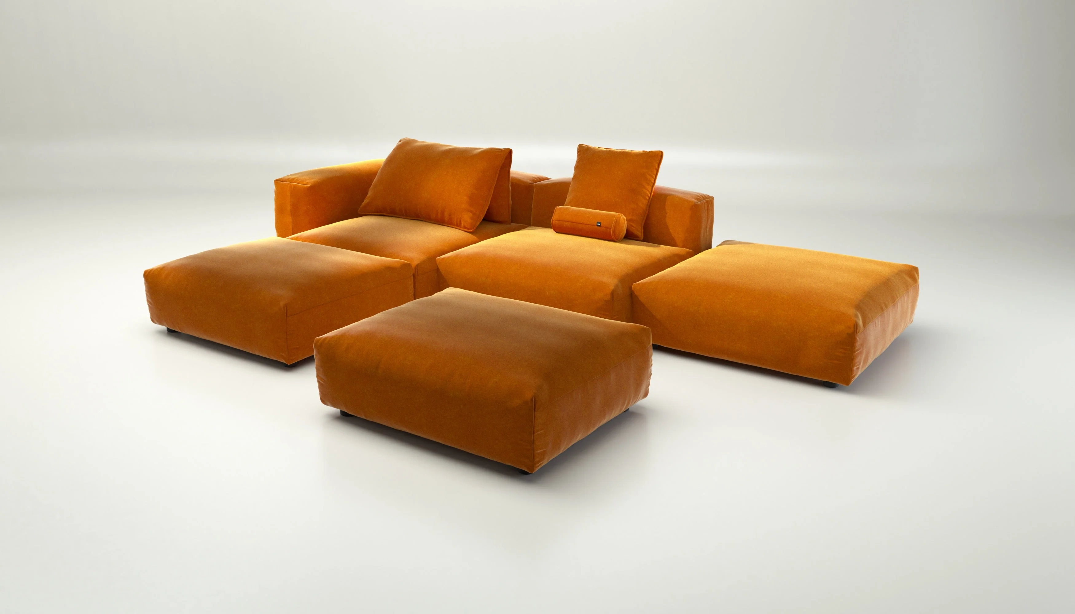 vetsak | Sofa Set 09 - The Island - Suave - Orange Blaze | Modulares Sofa | 7 Sitzer | Sofa Island - Image 4